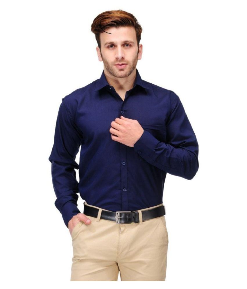 Unique For Men Navy Formal Slim Fit Shirt at Just Rs. 189 + FREE Shipping