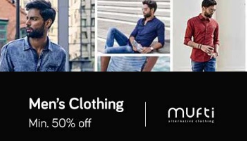 Min 50% - 70% off on Mufti Men's Clothing