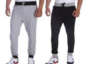 Grey And Black Mens Cotton Trackpants Pack Of 2 at Flat 83% Off