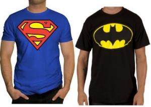Buy 1 Superman Logo T shirt + Get 1 Batman Logo T -Shirt Free
