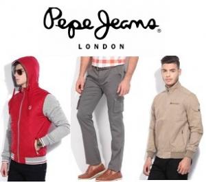 Great Deal :- Pepe Jeans Men's Clothing Minimum 70% Off + 20% Cashback