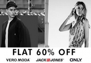 Flat 60% OFF on Vero Moda, Jack & Jones, Only