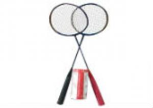 2 Badminton Rackets + 3 pc Feather Shuttlecock Pack at Rs. 262