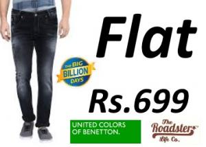 Bumper Offer : Get Flat Rs.699 On Branded Jeans + Extra 10% Cashback + FREE Shipping