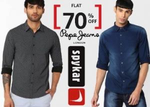 13 Styles Left : Spykar, Pepe Jeans Shirts Flat 70% Off From Rs. 480 + Free Shipping