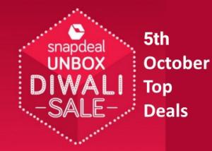 Snapdeal #Unbox Diwali 5th October Top Deals and Offers