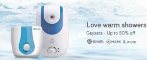 Upto 50% off on Geysers + Extra 5% off