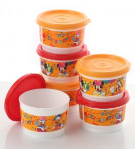 Tupperware Disney Orange Round 150 ML Snack Cups with Lid Set of 6