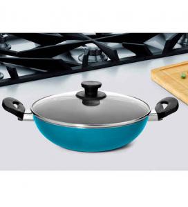 Pigeon Aluminium 2000 ML Non Stick Kadhai with Lid at Lowest Online