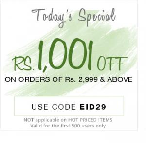 Get Flat Rs. 1001 off on Rs. 2999 Or Above