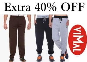 Bumper Loot : VIMAL Track Pants at Minimum 50% OFF + Extra 40% OFF