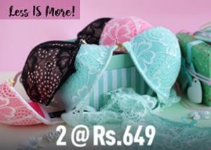 Terrific Thursday :- Buy Any 2 Bras,Panties & Apparel at just Rs.649