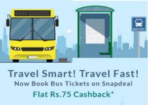 Bus Ticket Booking - Get Rs.75 Cashback on Rs.350 or Above