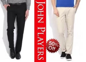 Steal : John Players Trousers Flat 50% OFF + Extra 10% Off + FREE Shipping