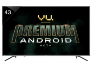 Vu Premium Android 43 inch Ultra HD 4K TV at Rs.30999 + 3% FKm Cashback