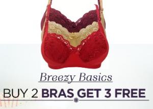 Shyaway - Buy 2 Bras Get 3 FREE + Rs.400 dealCorner Cashback