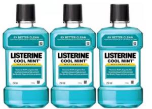 Listerine Mouth Wash Cool Mint (750 ml) @ Rs.225 + 8% dealCorner Cashback