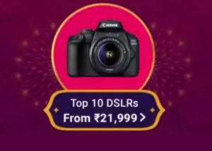 Top 10 Best Selling DSLR Cameras From Rs.21999 + 2% dealCorner Cashback
