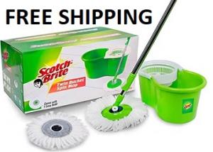 Scotch-Brite 2-in-1 Bucket Spin Mop (Green, 2 Refills) At Just Rs. 899 + Free Shipping!!