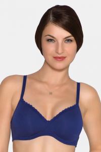 Amante Padded Non Wired T shirt Bra Dark Blue