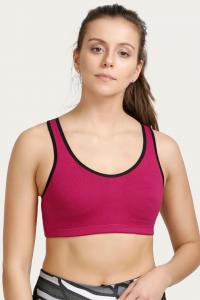 Amante Non Padded Racerback Medium Impact Sports Bra Red n Black