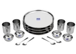 {4.2 Rating} Bhalaria Pack of 16 Dinner Set (Stainless Steel) at Just Rs. 619 + FREE Shipping