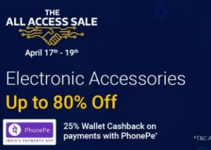 Ending Midnight : The All Access Sale : Get Up to 80% Off + Rs. 150 Cashback On Accessories
