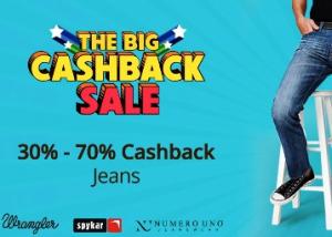 Up to 70% Off + Extra 30% - 70% Cashback On Branded Jeans (Lee, Wrangler)