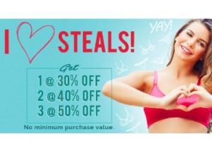 Big Steal Collection : Buy 1 Get 30% + Buy 2 Get 40% Off + Buy 3 Get 50% Off