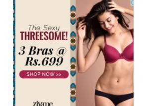 Zivame Steal Offer : Get 3 Sexy Bras at Just Rs. 699