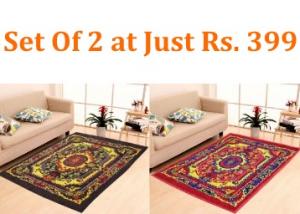 Home Elite Multicolored Printed Jute Carpet Combo ( Set Of 2) at Just Rs. 399