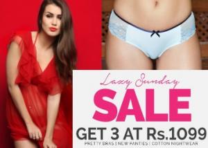 Zivame Lazy Sunday Sale : Buy 3 Lingeries at Just Rs. 1099 + FREE Shipping