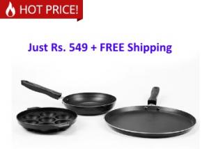 Sumeet Triumph Aluminium Nonstick Gift Set - Set of 3 at Just Rs. 549 + FREE Shipping