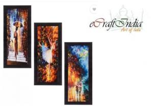 FLIPKART DOD :- eCraftIndia Set of 3 Decorative Canvas Painting at Flat 75% Off