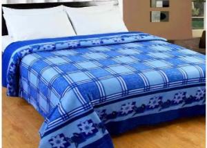FLIPKART DOD :- Zesture Checkered Double Blanket Blue at 52% Off + Free Shipping