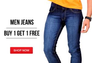 Men's Branded Jeans at Buy 1 Get 1 Free, starts at Rs. 449