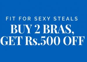 Love For Lingerie Sale :- Buy Any 2 BRAS & Get FLAT Rs.500 Off