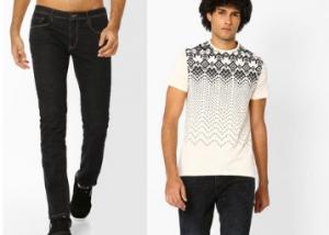 AJIO Slim T- Shirt + AJIO Slim Jeans at JUST Rs. 1098 + FREE Shipping