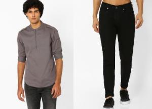 AJIO Collar Shirt + AJIO Straight Fit Jeans at Extra Rs. 400 OFF + Free Shipping