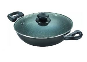 Lowest Online : Prestige Dlx Granite Finish Non-stick Kadhai with Lid (3 L) at Just Rs. 599 + FREE S