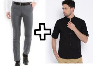 Black Coffee Formal Trousers + Highlander Black Casual Shirt at Just Rs. 1158