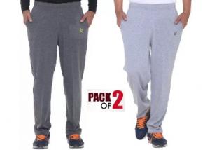 Vimal Solid Men's Multicolor Track Pants Pack of 2 at Flat 64% Off