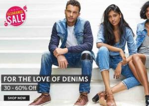 Denim Lovers : Grab 30-60% off on Denims (Jeans, Shirts, Shoes & More)