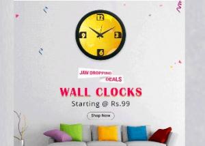 Buy Wall Clocks Starting at Just Rs. 99 + More Offers Inside