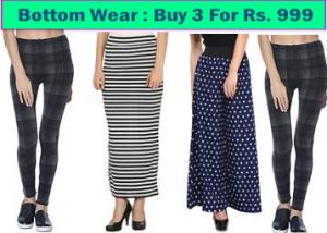 Grab Women Bottom Wear Set Of 3 {Jeans, Leggings & More} at Rs. 999