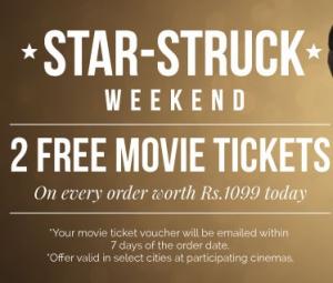 Zivame - Free 2 Movie Tickets on Orders of Rs 1099