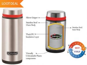 Loot - Bluplast Element Steel Flask 650 ml at JUST Rs.299 + Free Shipping