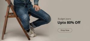 Upto 80% off on budget jeans - Starts @ Rs 299 + More offers