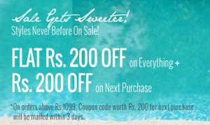Zivame - FLAT Rs 200 off on everything + 200 off on next purchase