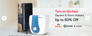 Geysers & Room Heaters Upto 50% off at Snapdeal
